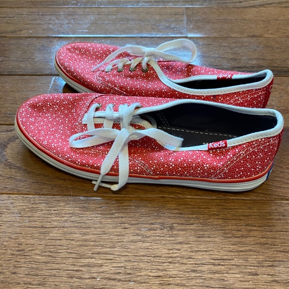 Keds Red and White Polka Dot Sneakers - Picture 5 of 6